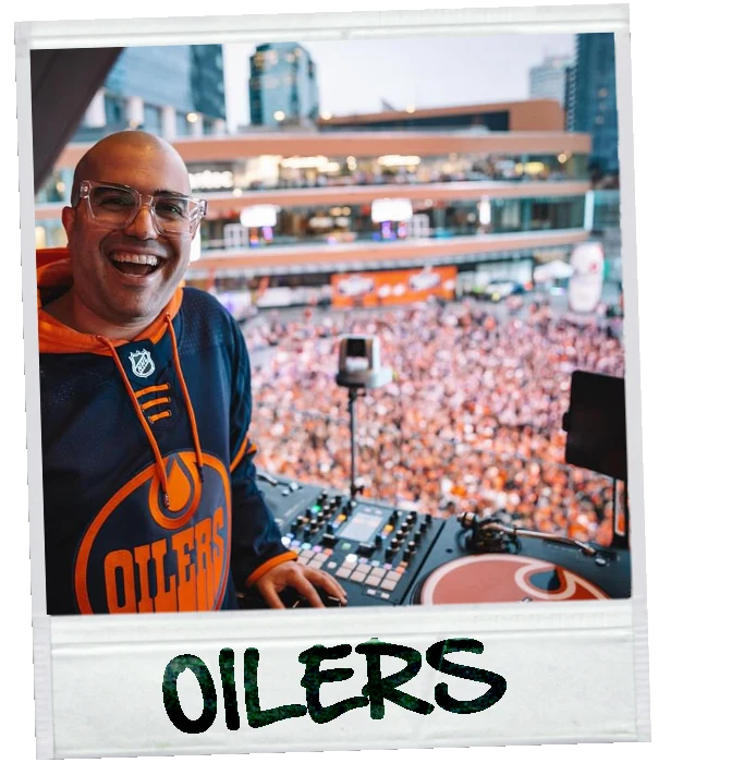 DJ Alizé at the Edmonton Oilers tailgate